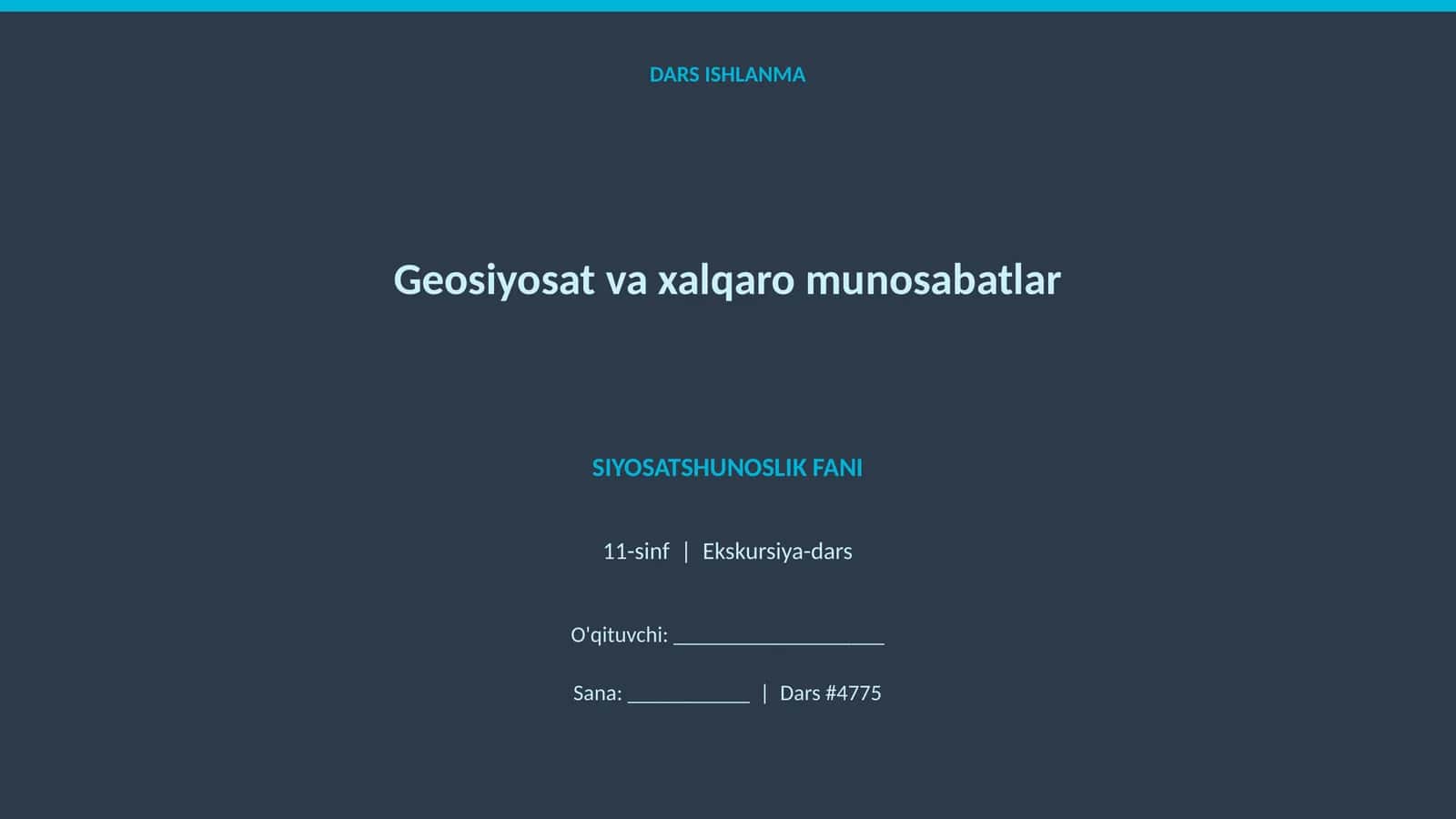 Geosiyosat va xalqaro munosabatlar