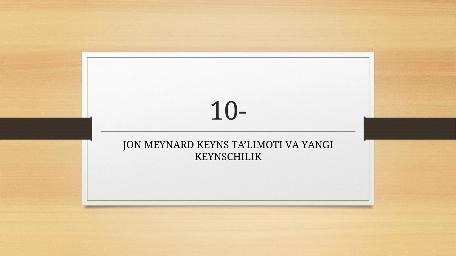 JON MEYNАRD KEYNS TА’LIMOTI VА YАNGI KEYNSCHILIK