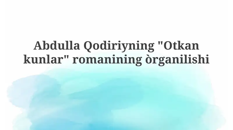 O'tkan Kunlar