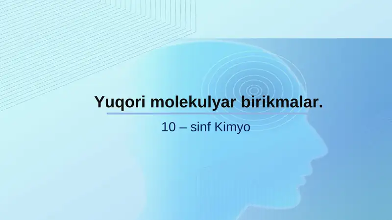 Yuqori Molekulyar Birikmalar