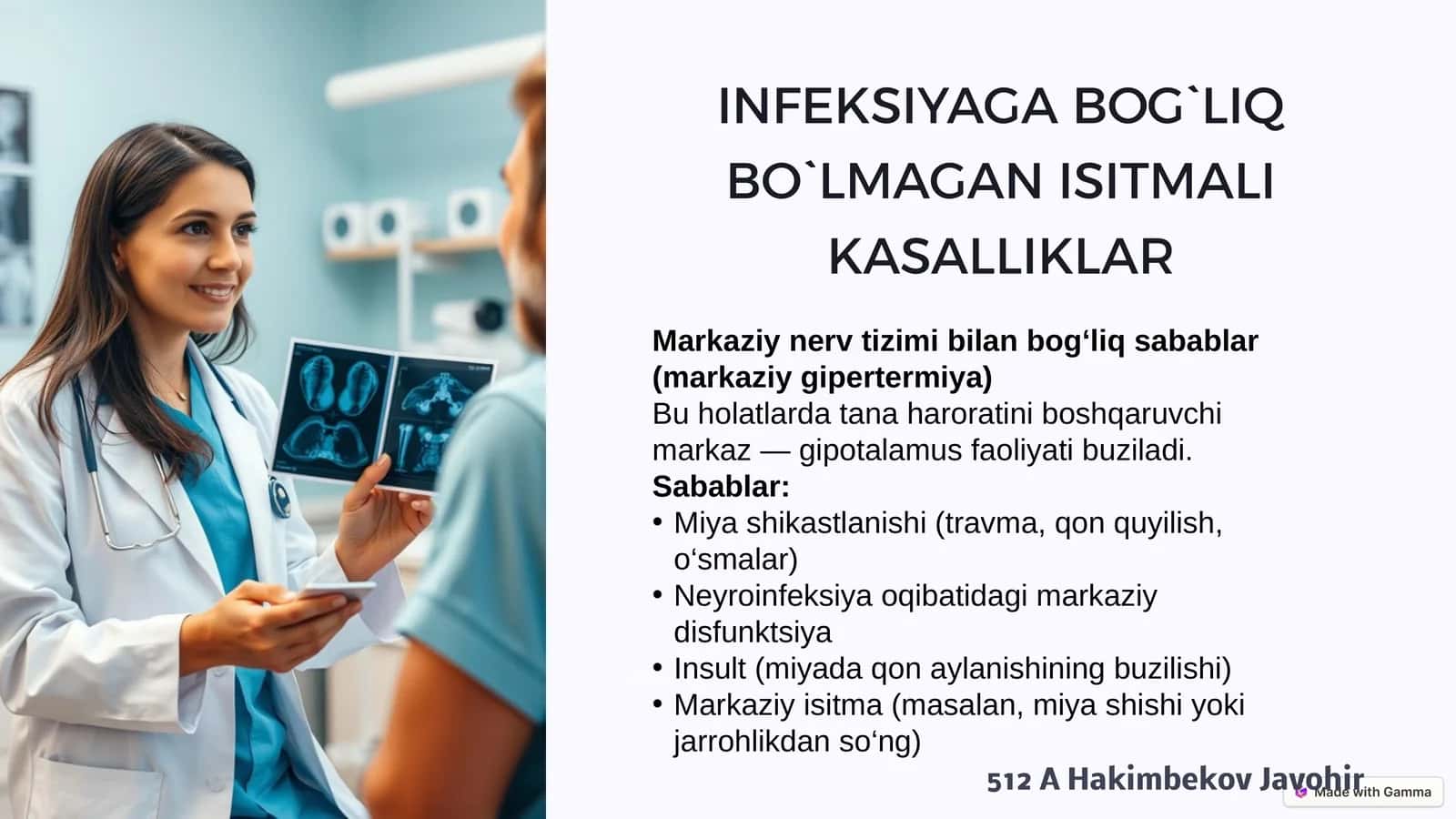 INFEKSIYAGA BOG`LIQ BO`LMAGAN ISITMALI KASALLIKLAR