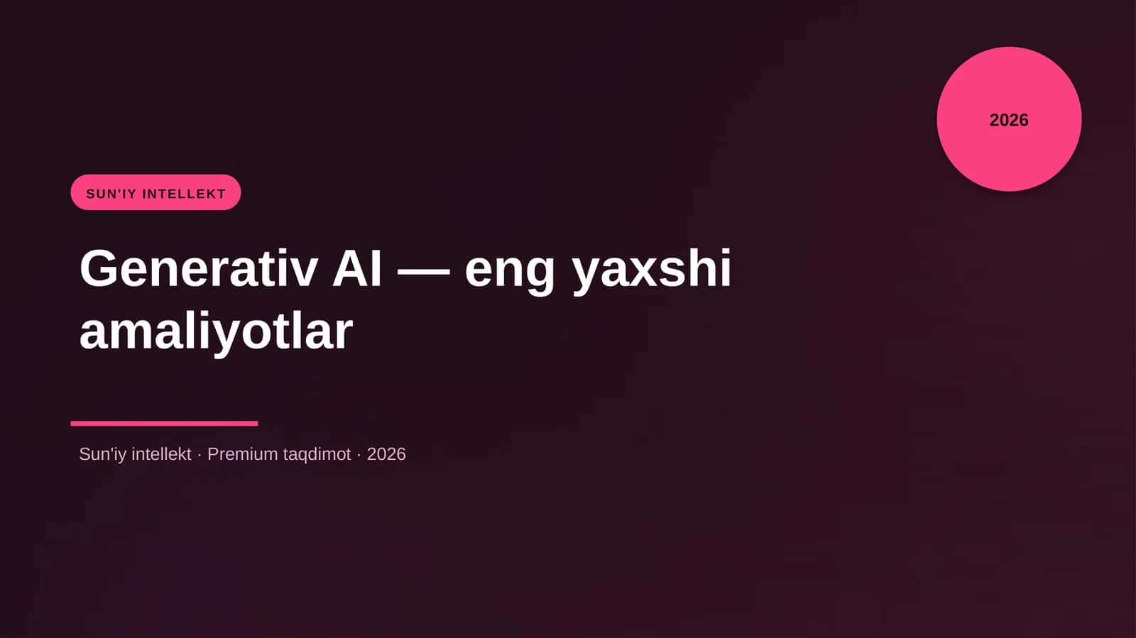 Generativ AI — eng yaxshi amaliyotlar