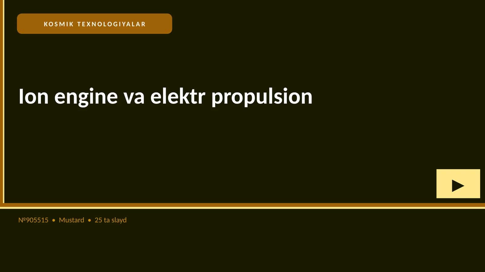 Ion engine va elektr propulsion