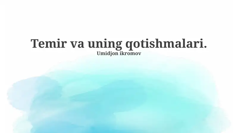 Temir va uning qotishmalari