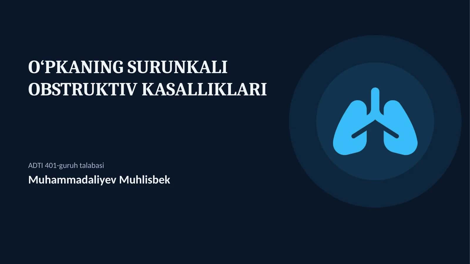 O‘PKANING SURUNKALI OBSTRUKTIV KASALLIKLARI