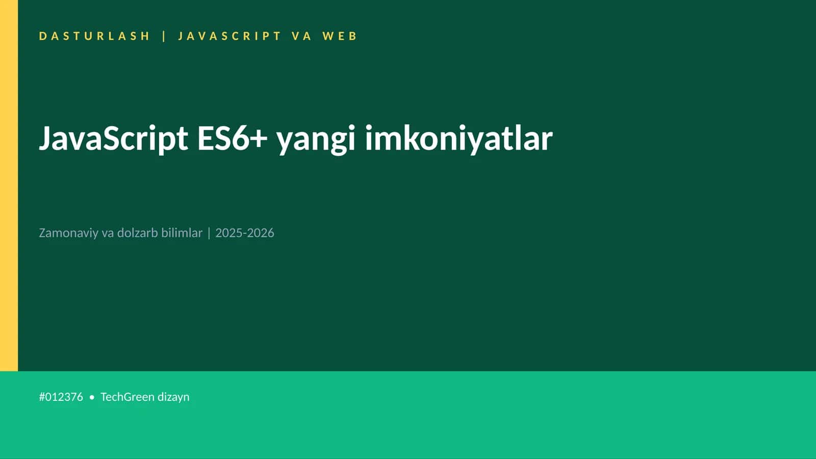 DASTURLASH | JAVASCRIPT VA WEB