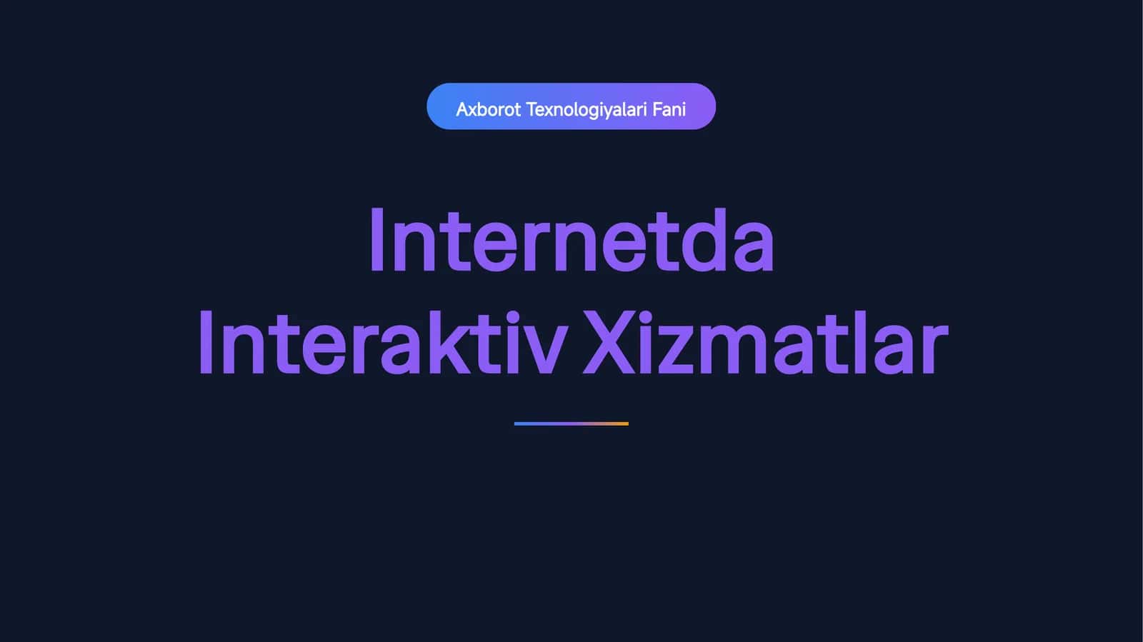 Internetda Interaktiv Xizmatlar