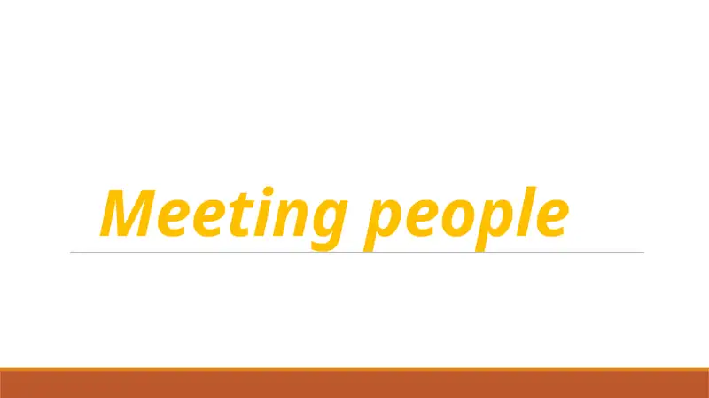 Meeting People