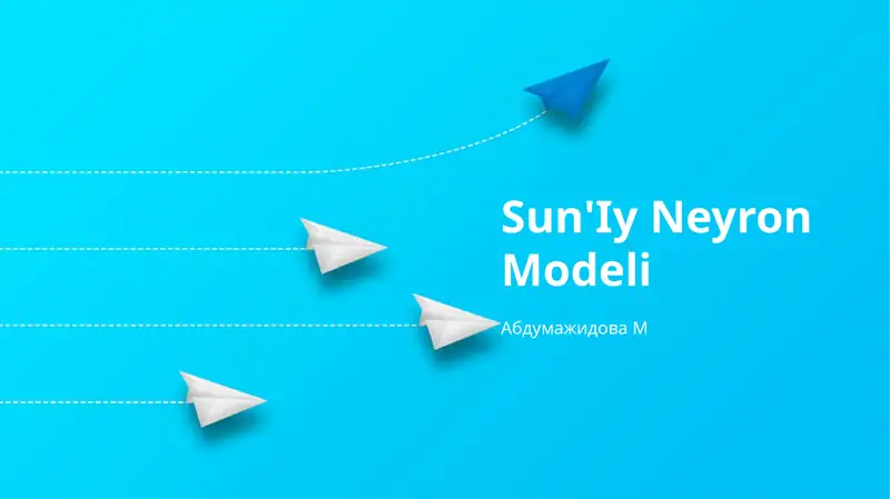 Sun'Iy Neyron Modeli
