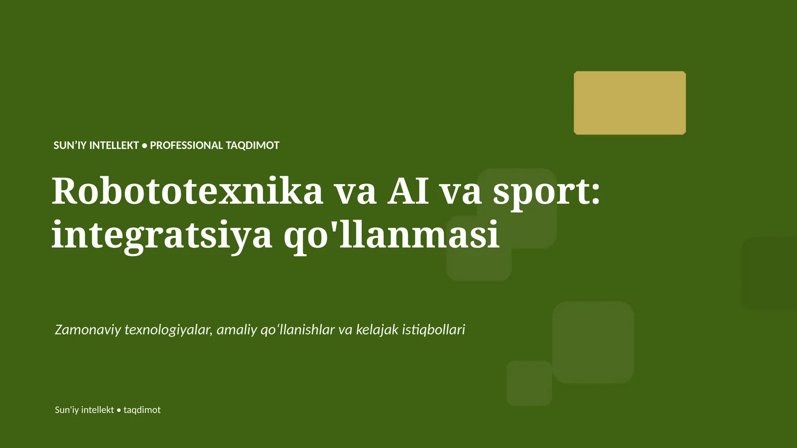 Robototexnika va AI va sport: integratsiya qo'llanmasi