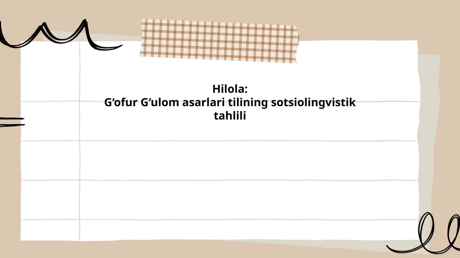 Hilola: G‘ofur G‘ulom asarlari tilining sotsiolingvistik tahlili