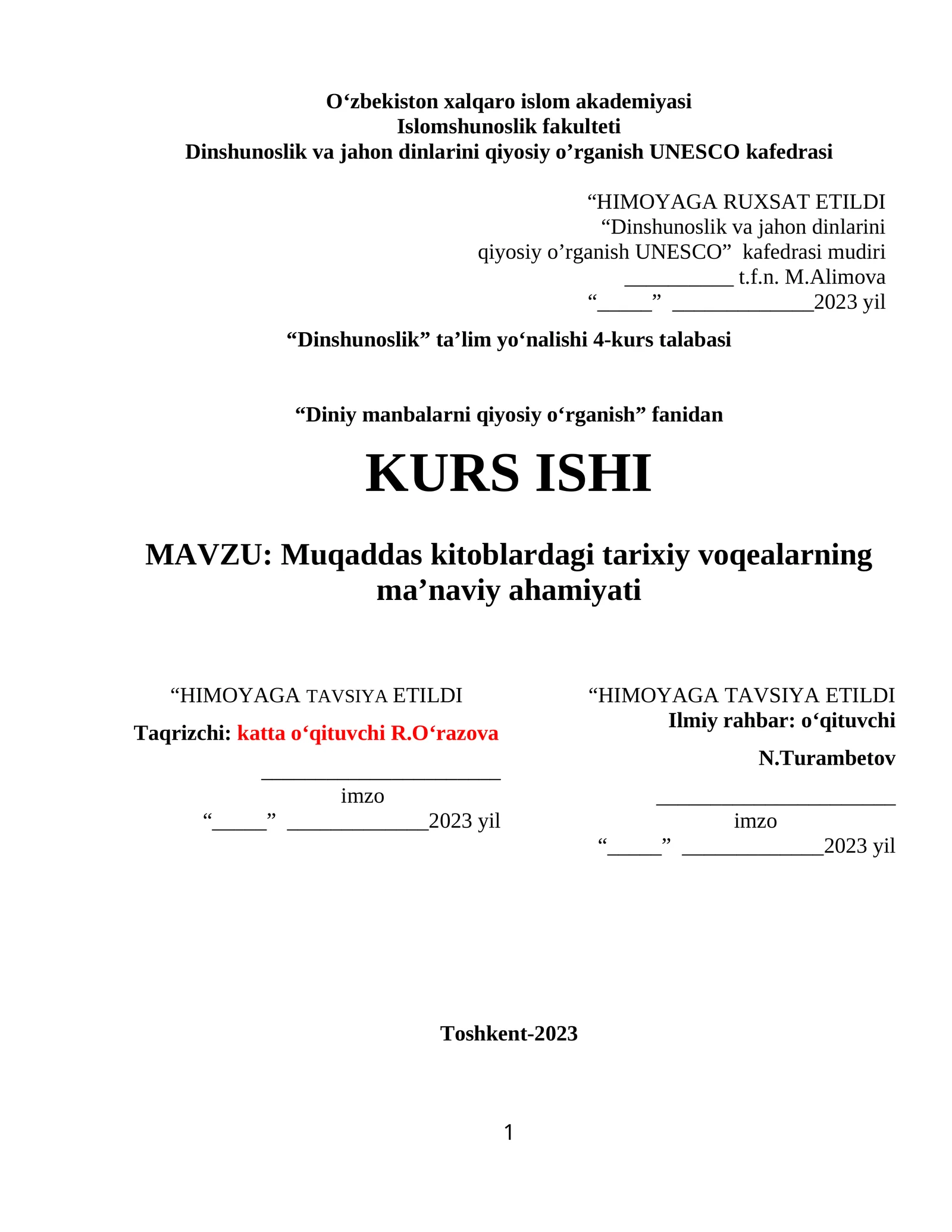 Muqaddas kitoblardagi tarixiy voqealarning ma'naviy ahamiyati