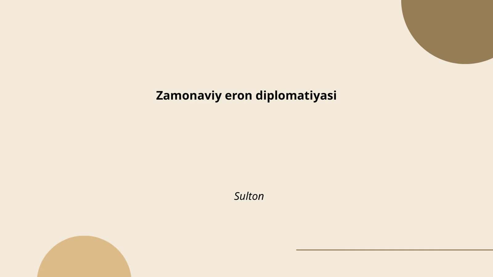 Zamonaviy eron diplomatiyasi
