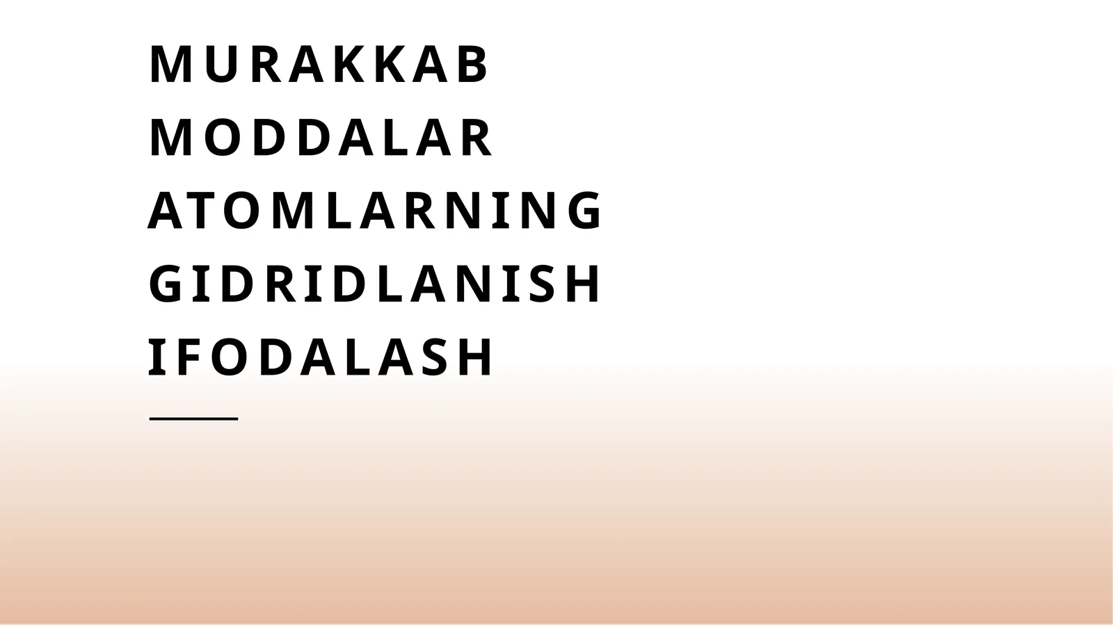 Murakkab moddalar atomlarning gidridlanish