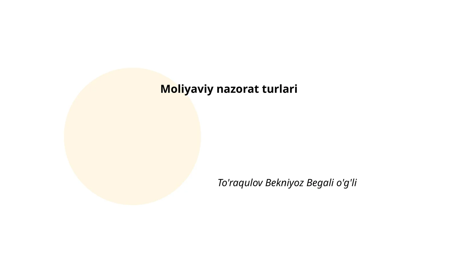 Moliyaviy nazorat turlari
