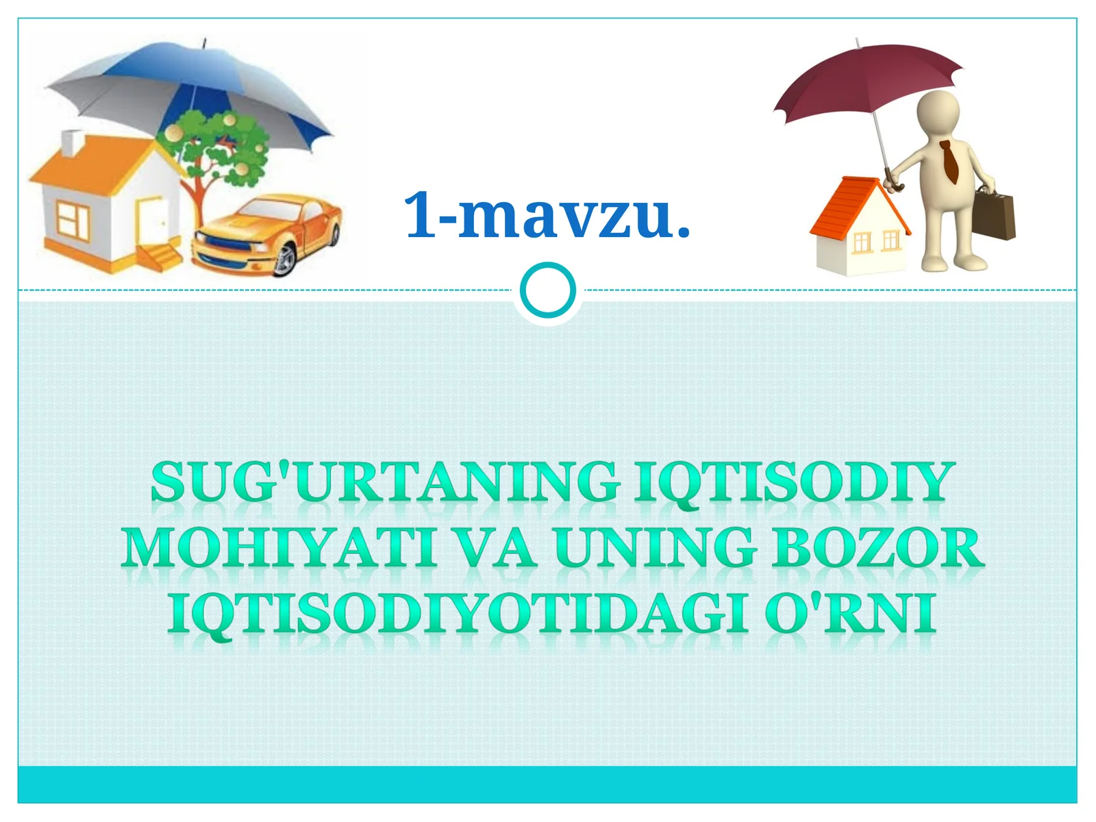 Sug'urta xususiyatlari