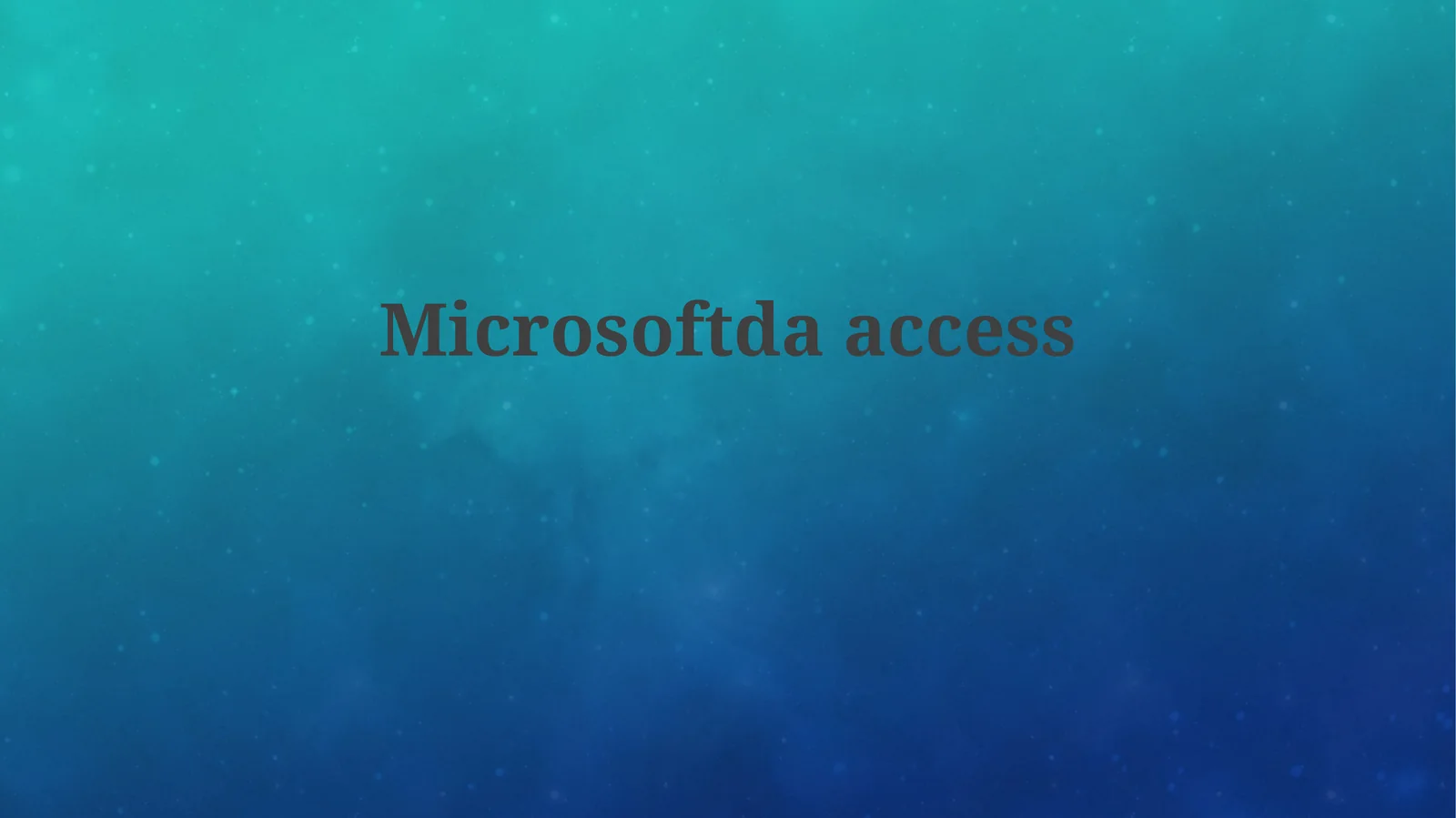 Microsoftdaaccess