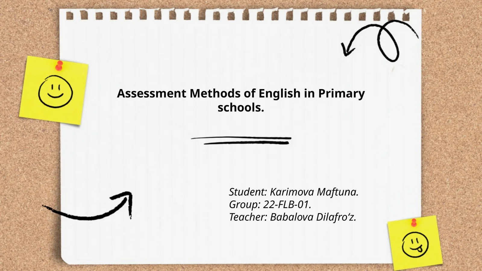 Assessment Methods of English in Primary schools