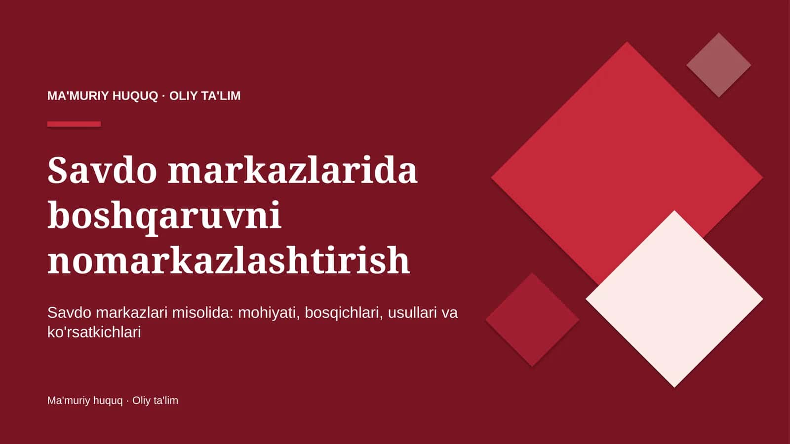 savdo markazlarida boshqaruvni nomarkazlashtirish 5080