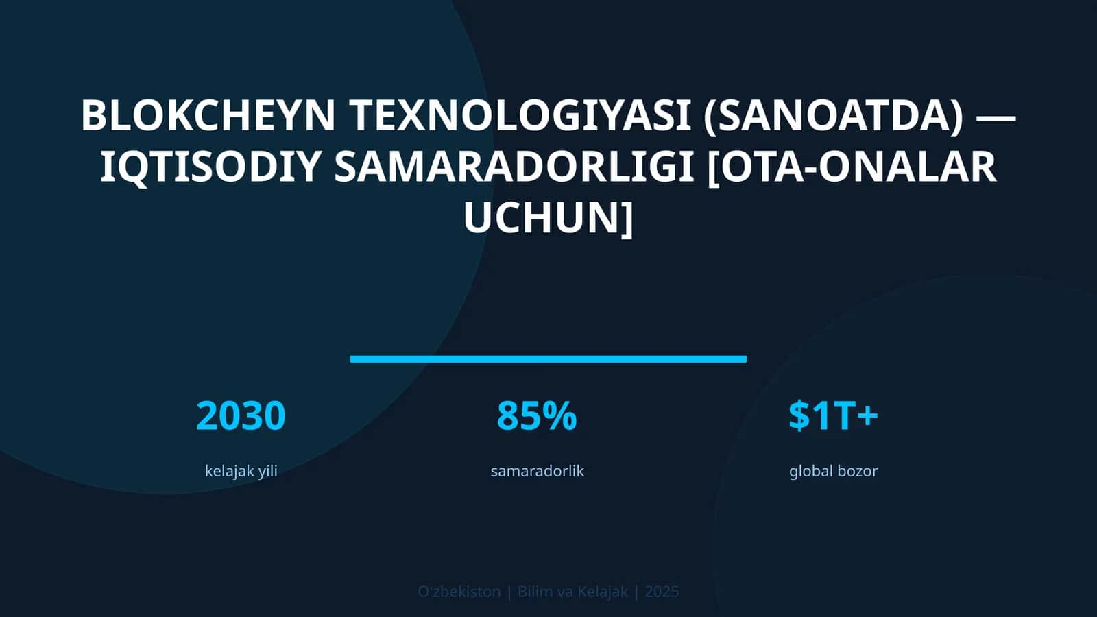 Blokcheyn texnologiyasi (sanoatda) — iqtisodiy samaradorligi [ota-onalar uchun]