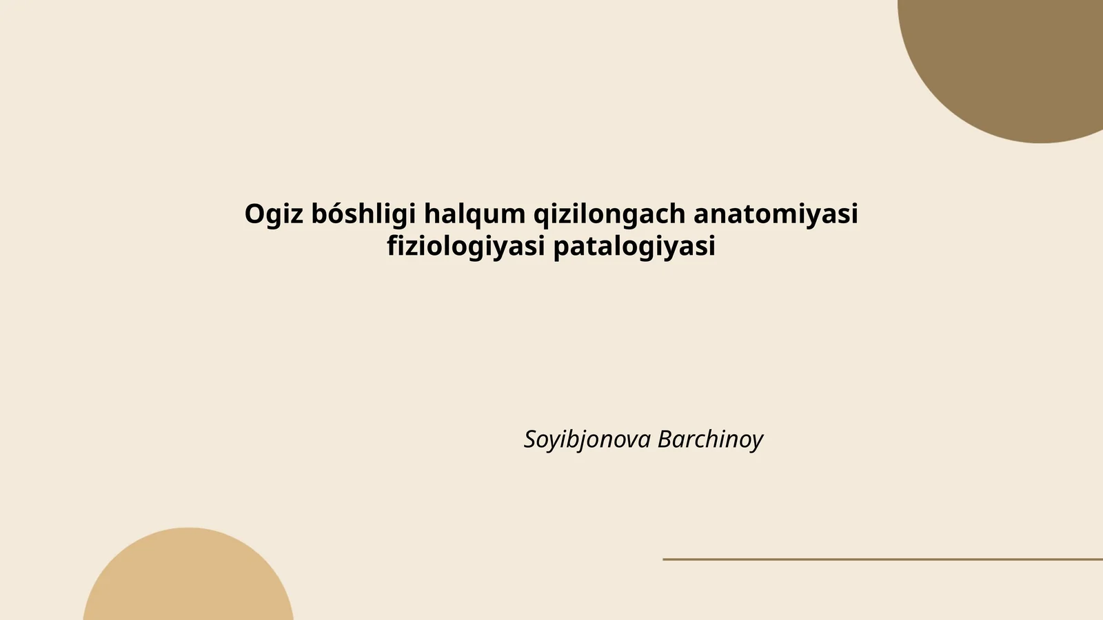 Ogiz bóshligi halqum qizilongach anatomiyasi fiziologiyasi patalogiyasi