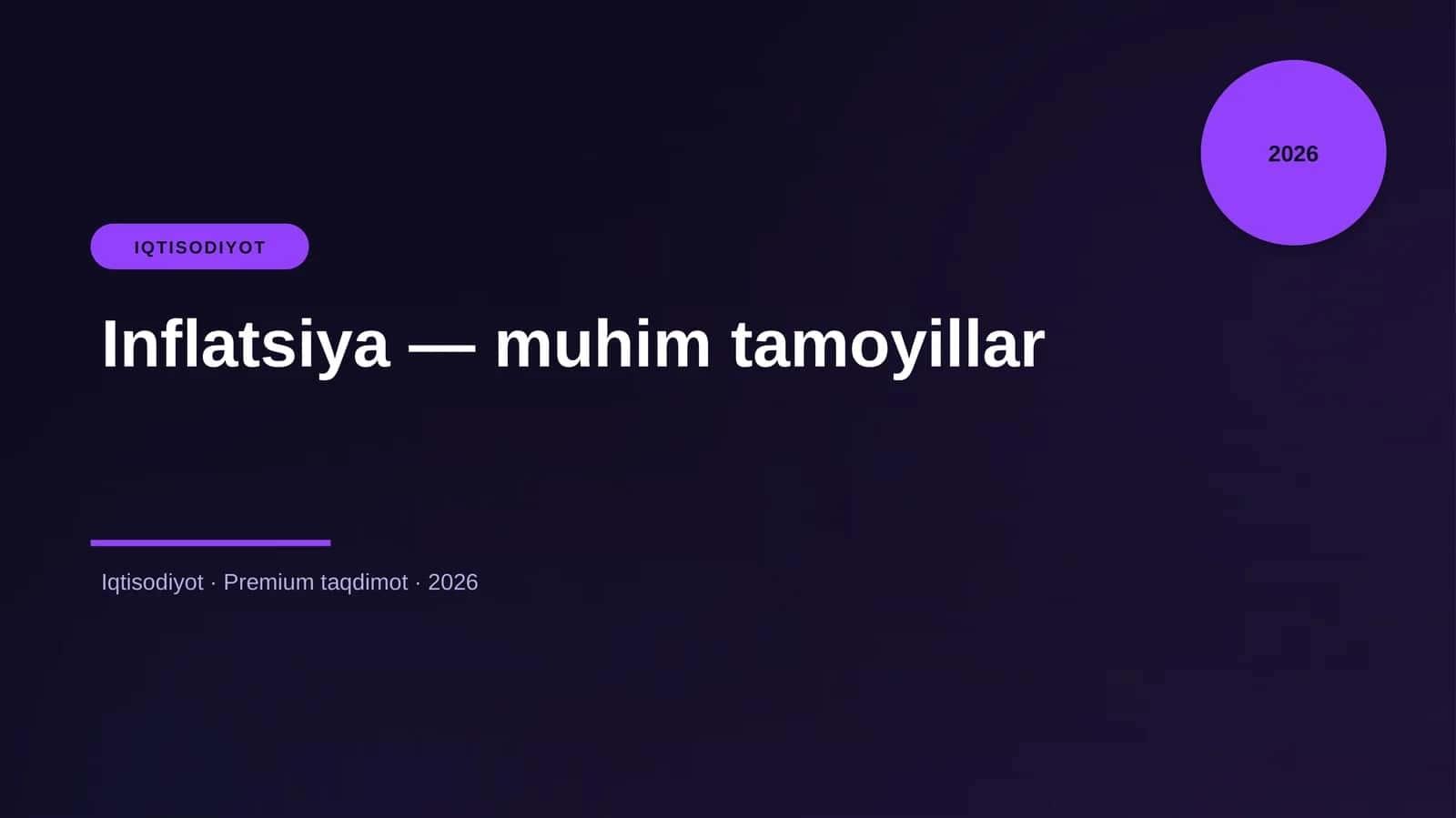 Inflatsiya — muhim tamoyillar