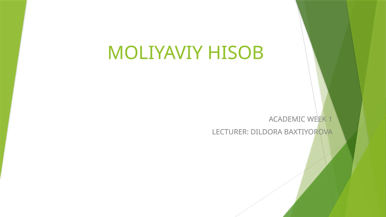 Moliyaviy Hisob