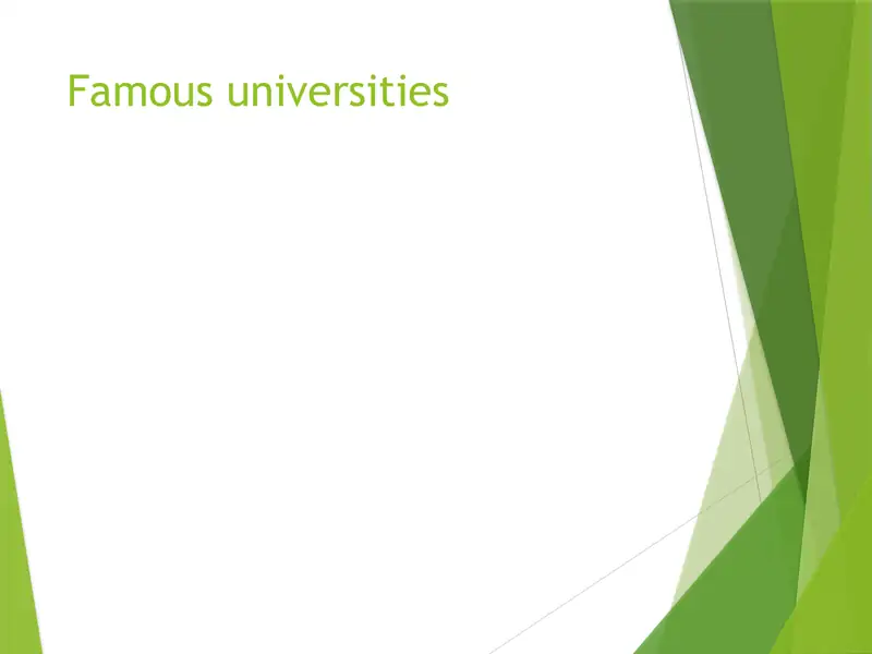 Famous Universities in the World