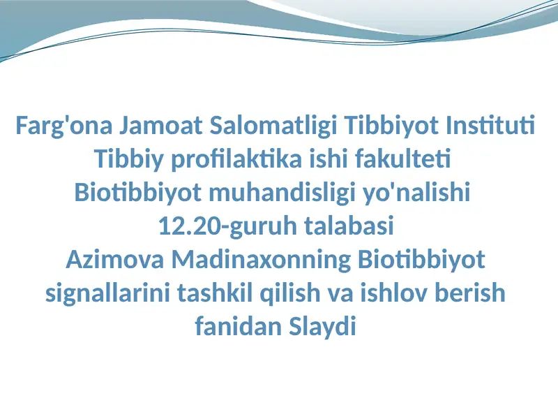 Biotibbiyot sinallari