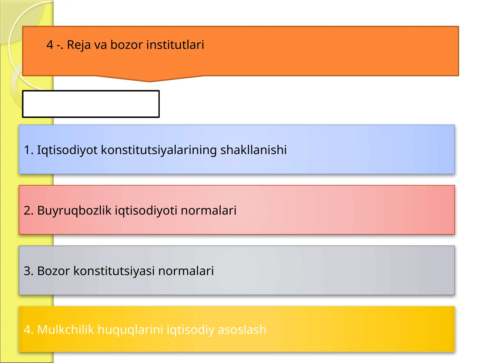 Bozor va Buyruqbozlik Tizimlari