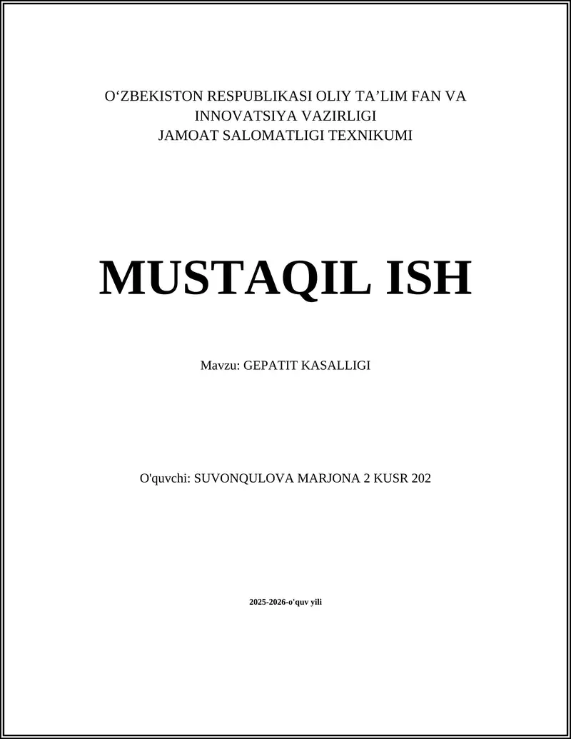 GEPATIT KASALLIGI