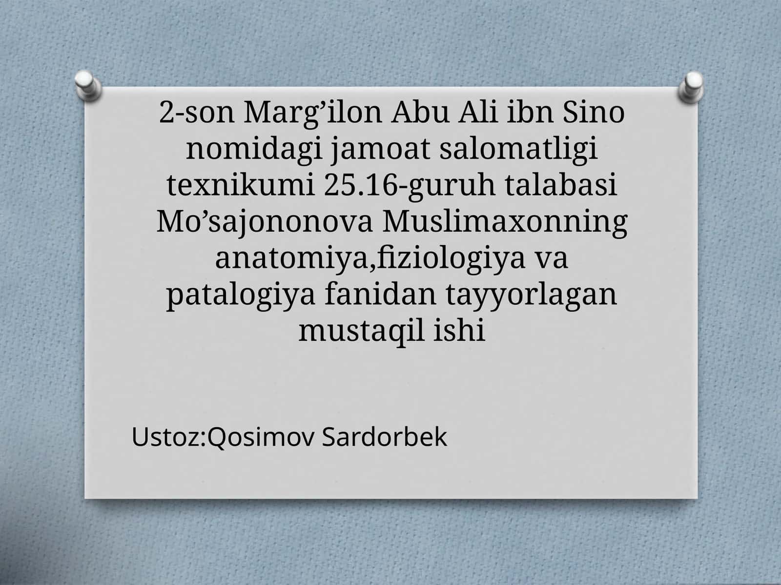 2-sonMarg’ilonAbu Ali ibn Sino nomidagi jamoatsalomatligi texnikumi