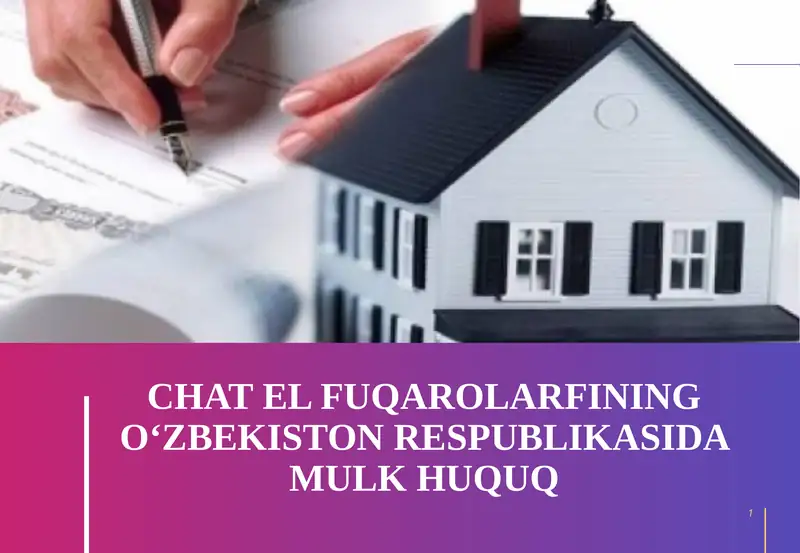 O‘zbekiston Respublikasida Fuqarolarning Mulk Huquqi