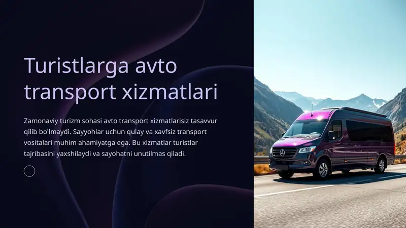 Turistlarga avto transport xizmatlari