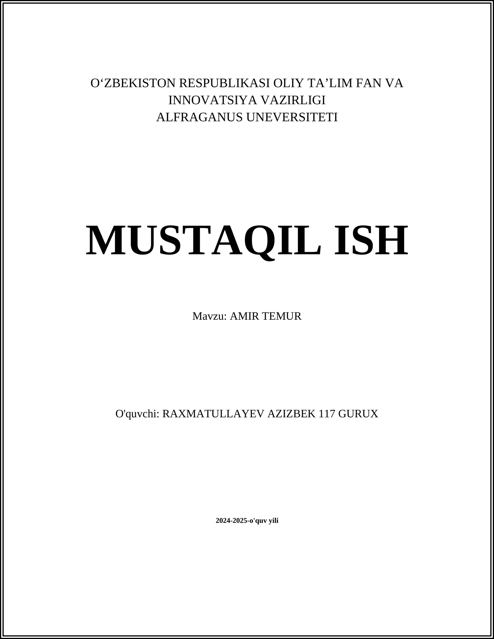 AMIR TEMUR