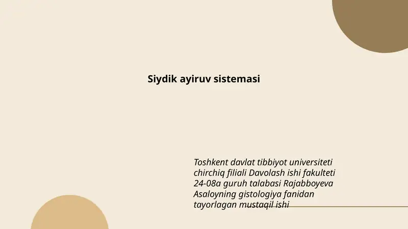 Siydik ayiruv sistemasi