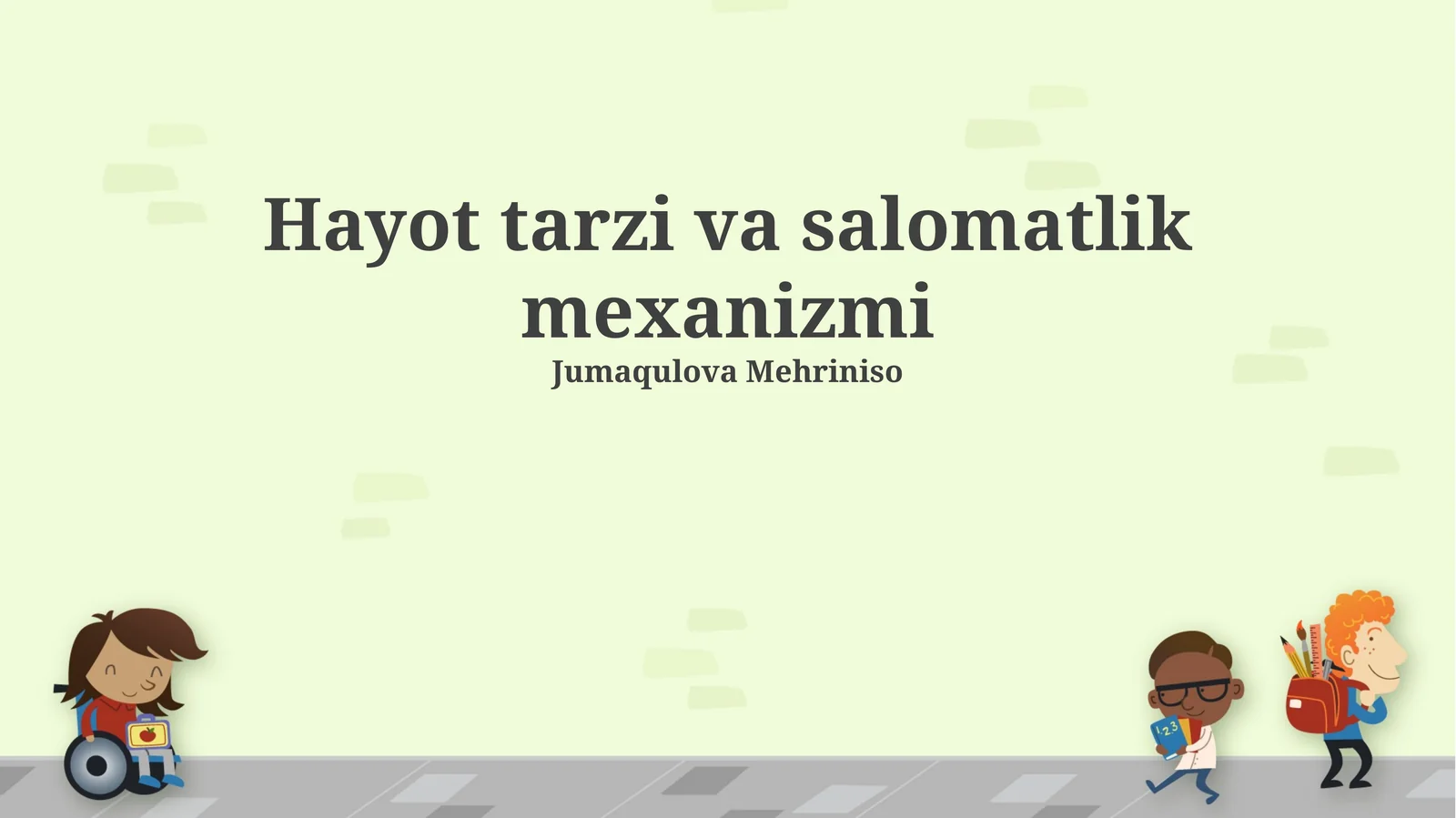 Hayot tarzi va salomatlik mexanizmi