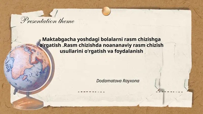 Maktabgacha yoshdagi bolalarni rasm chizishga oʻrgatishning pedagogik asoslari