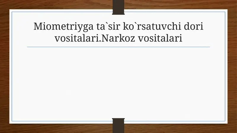 Narkoz Vositalari