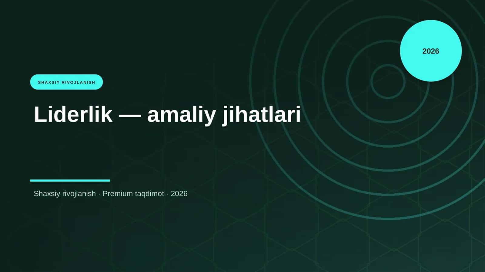 Liderlik — amaliy jihatlari