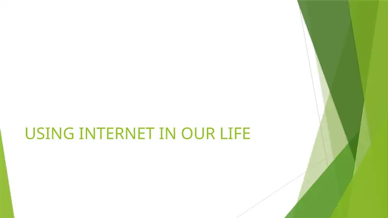 USING INTERNET IN OUR LIFE