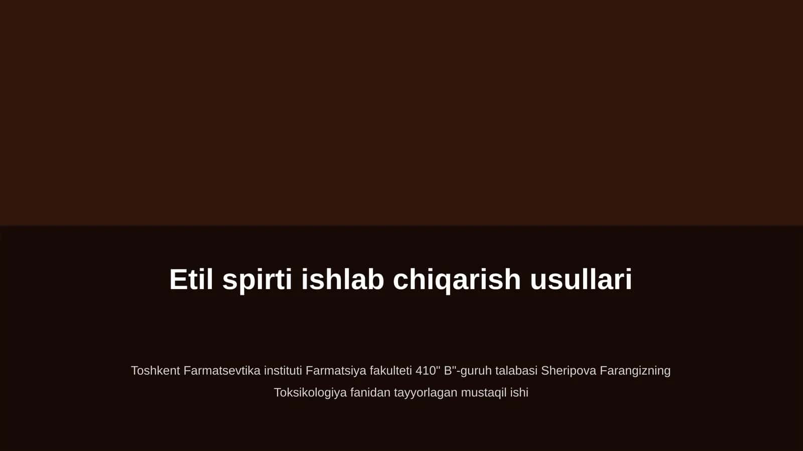 Etil spirti ishlab chiqarish usullari