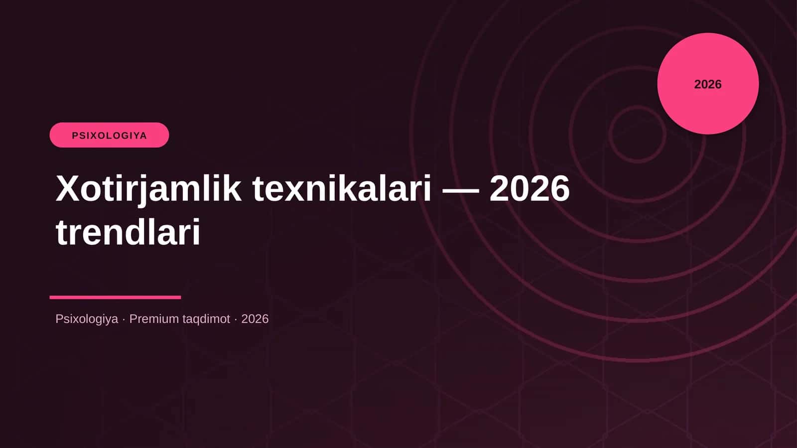 Xotirjamlik texnikalari — 2026 trendlari
