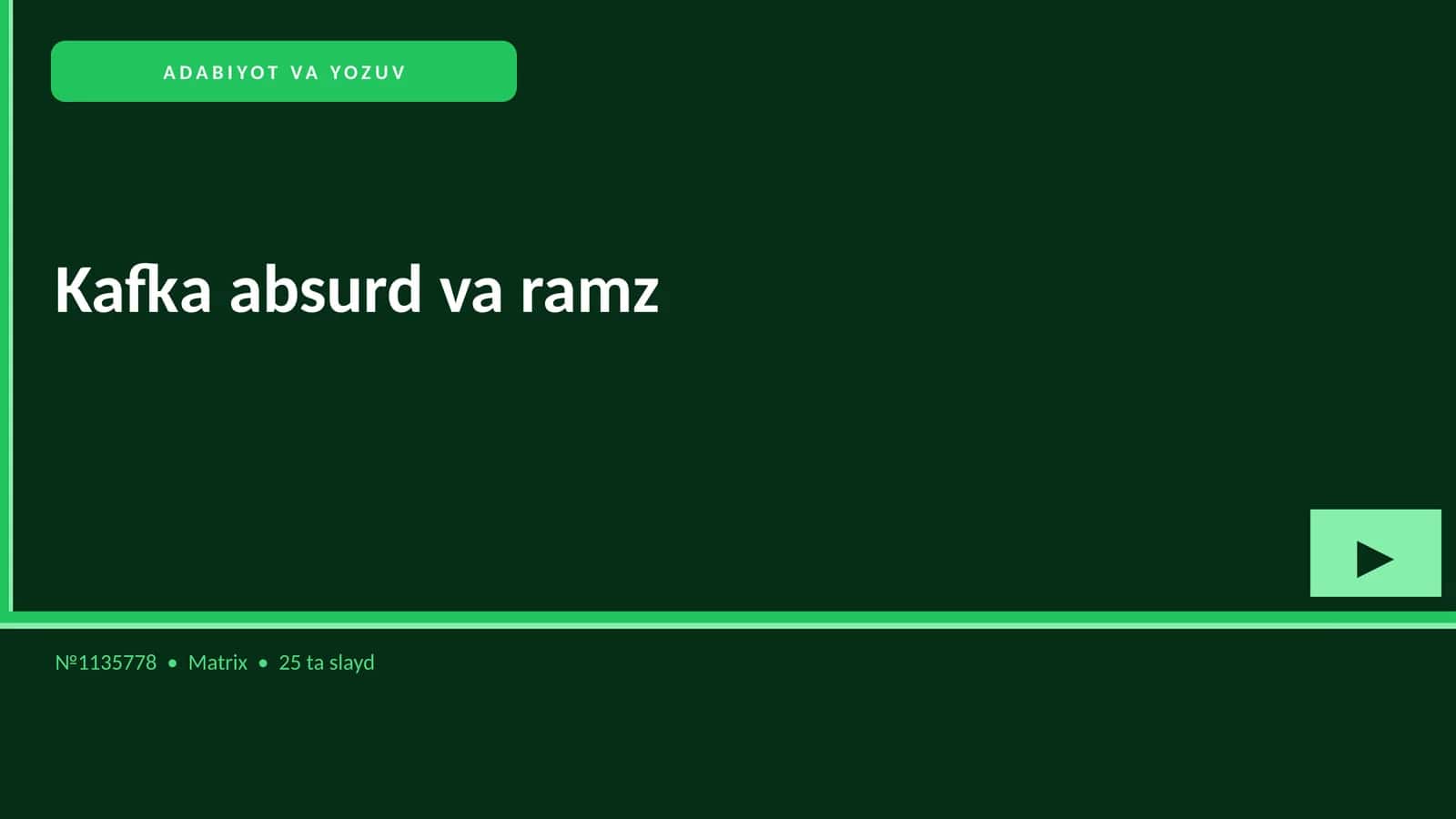 Kafka absurd va ramz
