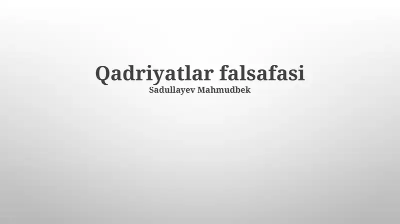 Qadriyatlar falsafasi