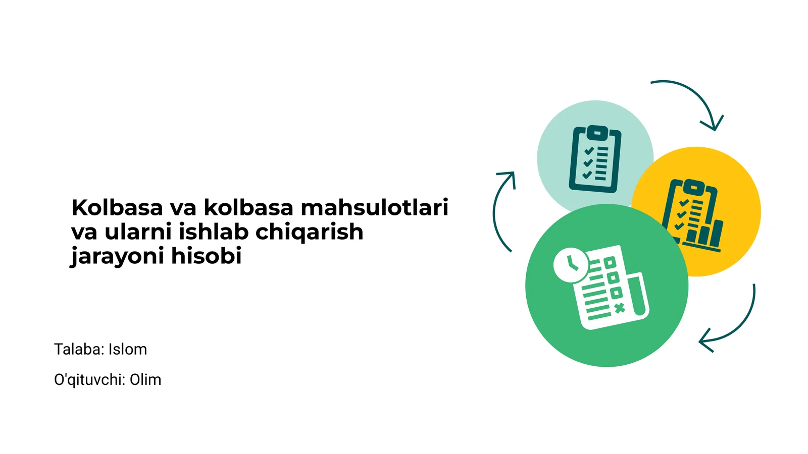 Kolbasa va kolbasa mahsulotlari va ularni ishlab chiqarish jarayoni hisobi