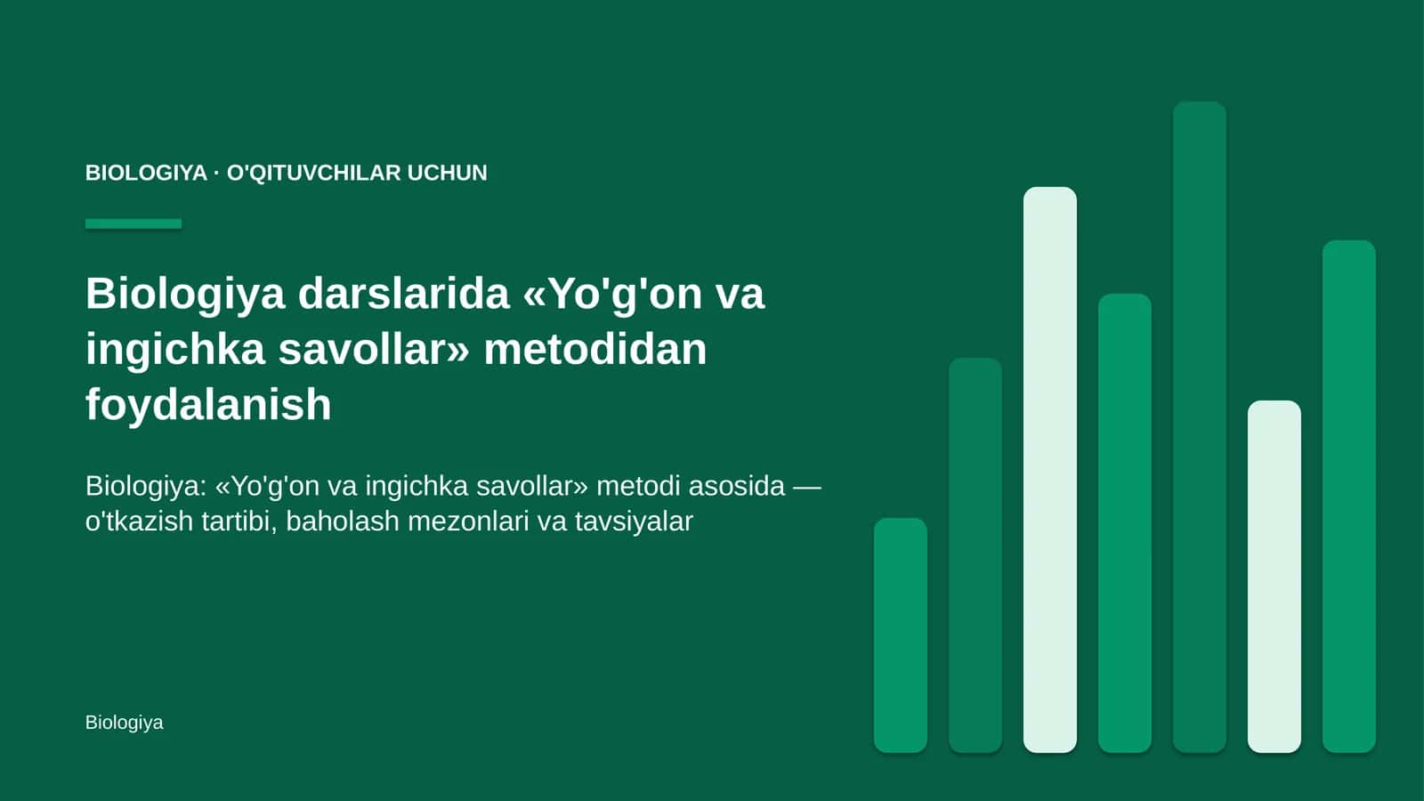 biologiya darslarida yo'g'on va ingichka savollar metodidan foydalanish 8065