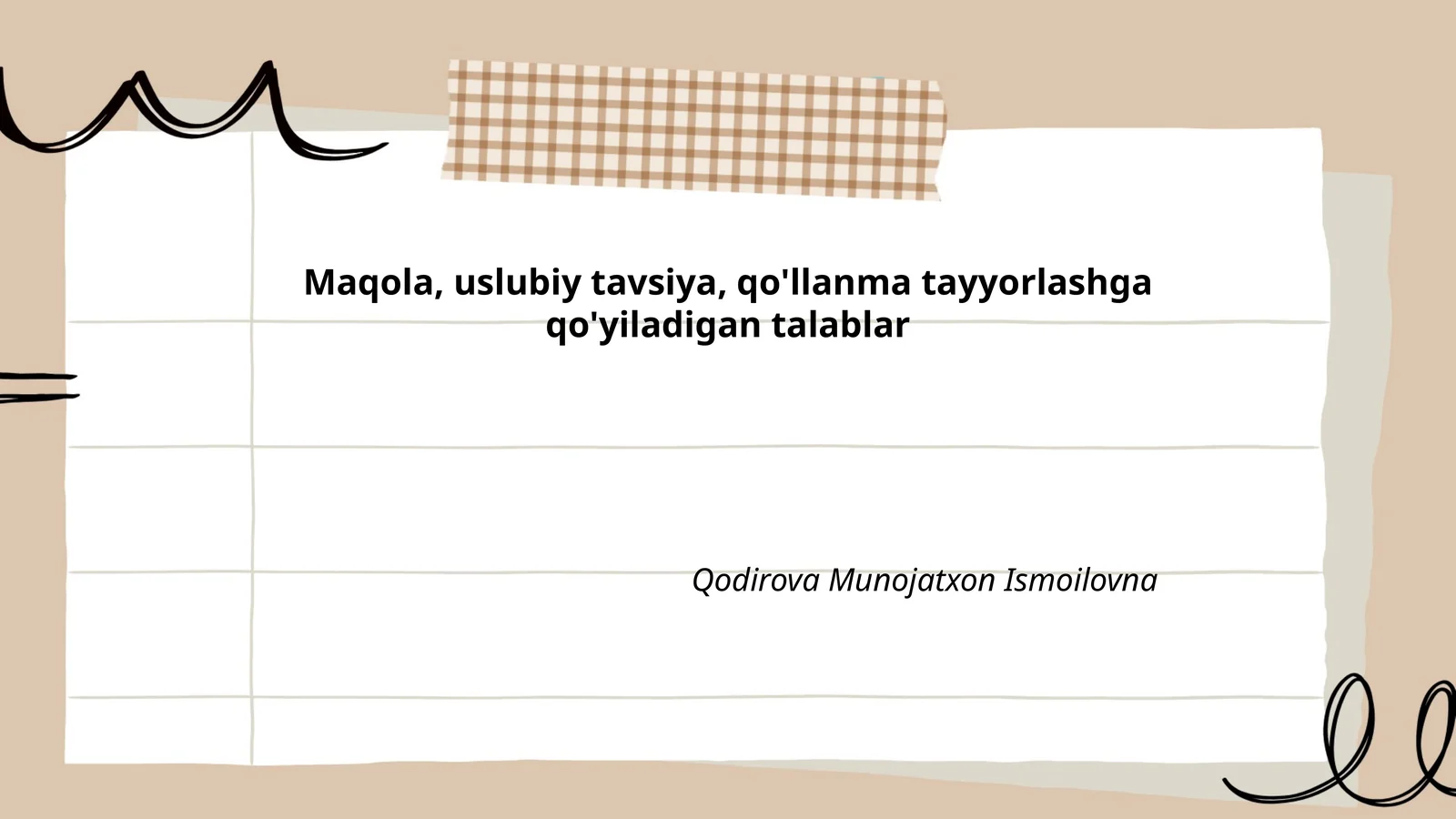 Maqola tayyorlash qo'llanmasi