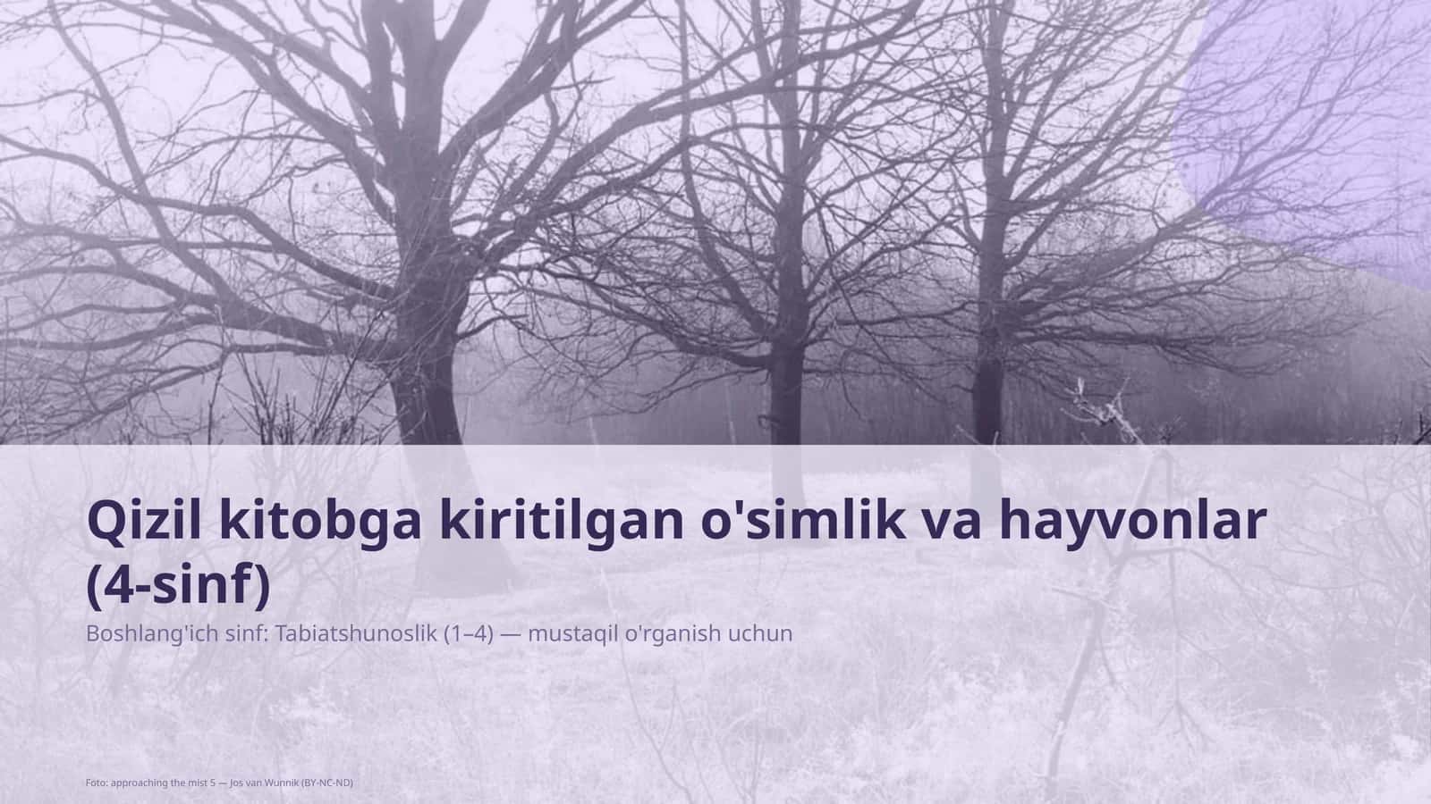 Qizil kitobga kiritilgan o'simlik va hayvonlar (4-sinf)