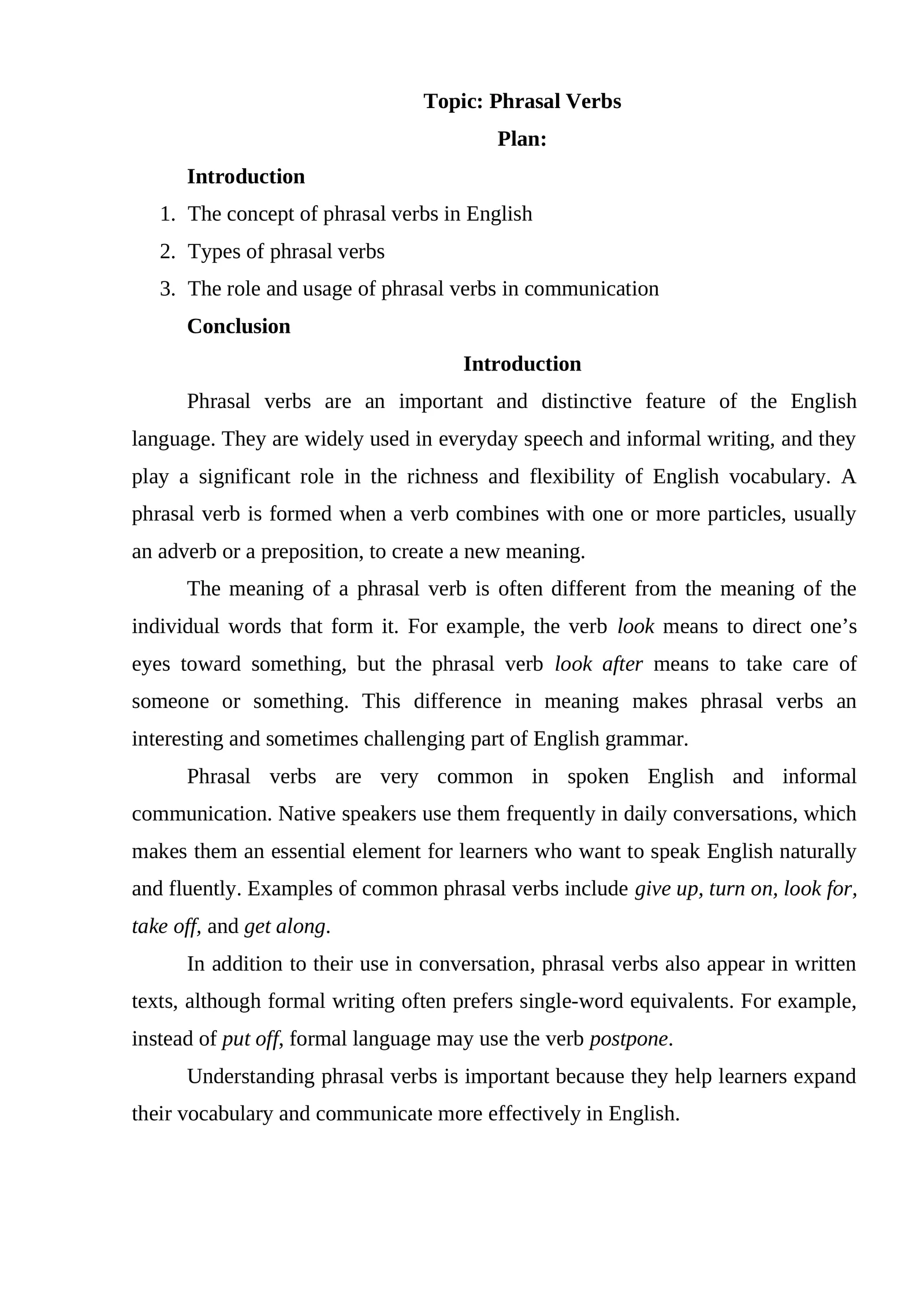 Phrasal Verbs